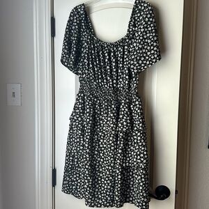 Black & White Floral Mini Dress